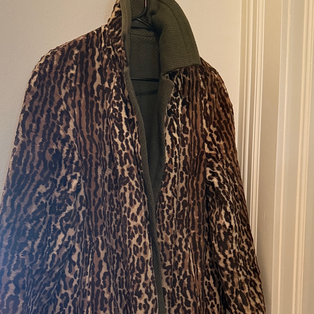 Leopard Print Faux Fur Coat